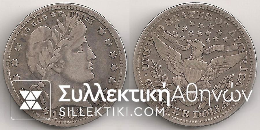 USA 1 Quarter 1902 VF